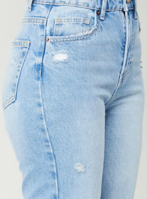 Women Stonewashed Full-Length Tapered Fit Jeans - Image 2