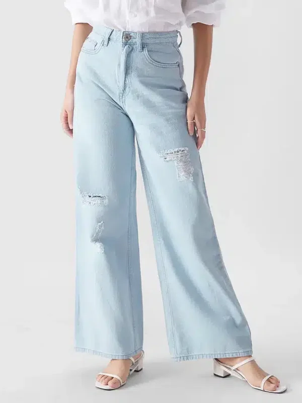 Ice Blue (Wide leg fit) Women Jeans