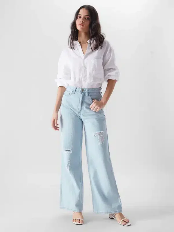 Ice Blue (Wide leg fit) Women Jeans - Image 4