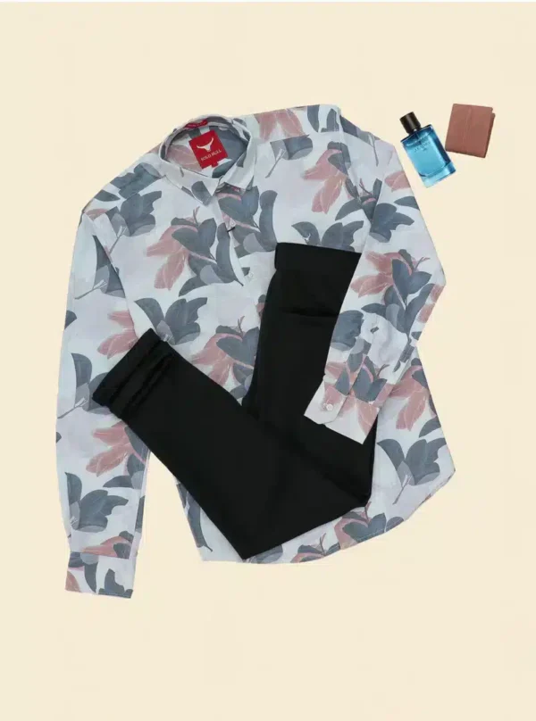 Party Wear Premium White Shirt & Black Pant Combo