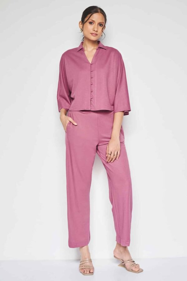 Self-tie Shirt And Straight-fit Pants