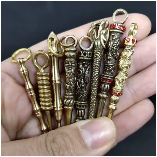 Retro Radiance Brass Mini Tool Vintage Keychain