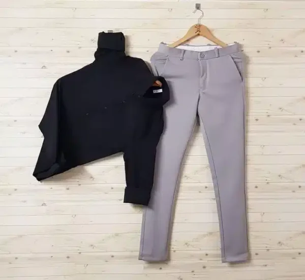 Black Shirt & Grey Trouser Stylish Combo for Men
