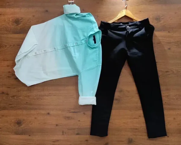 Cotton Designer Shirt With Lycra Pant