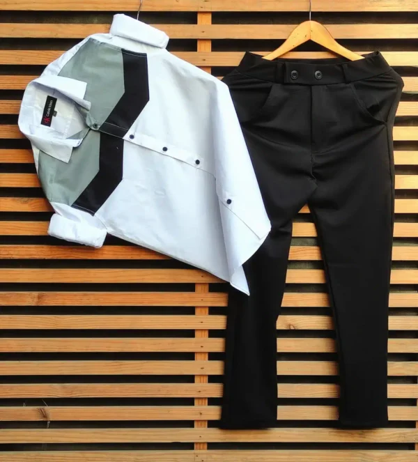 Sleek Lycra Party Wear Combo: Pant and Shirt for Men