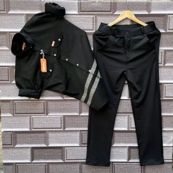 Double Pocket Shirt With Lycra Pant Combo