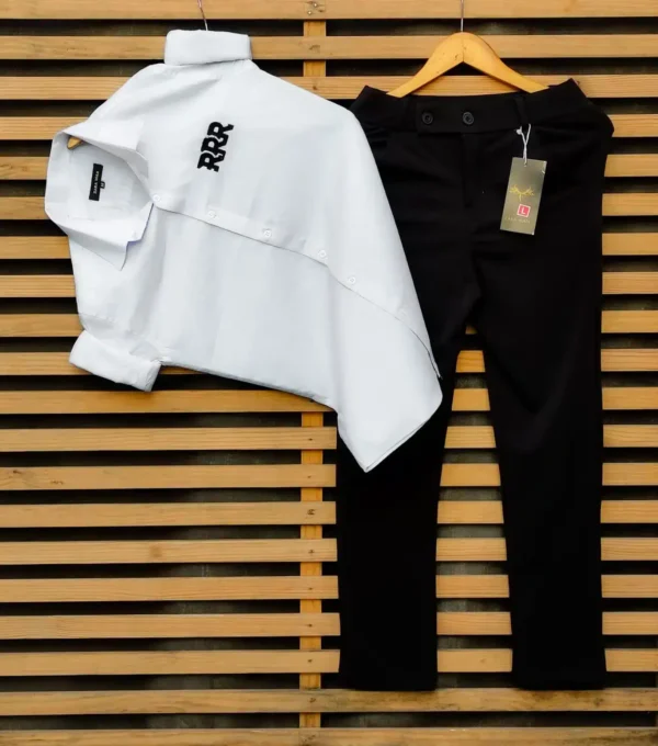 Premium Party Wear Lycra Pant Shirt Combo For Men