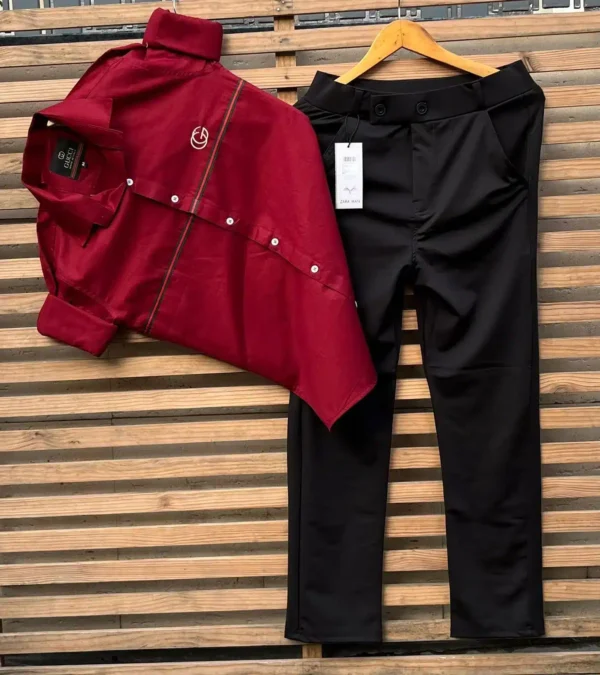 Designer Lycra Pant Shirt Combo For Men