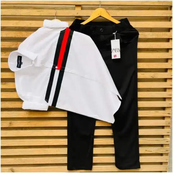 Designer Party Wear Lycra Pant Shirt Combo For Men