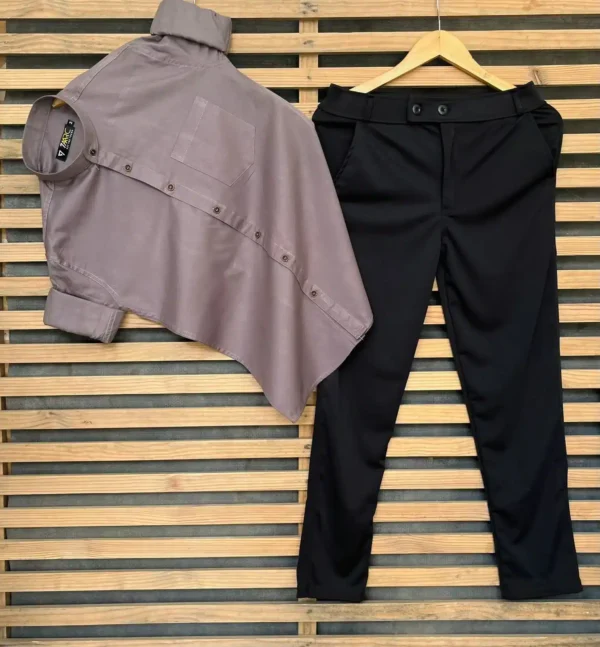 Men’s Formal Plain Pant Shirt Combo