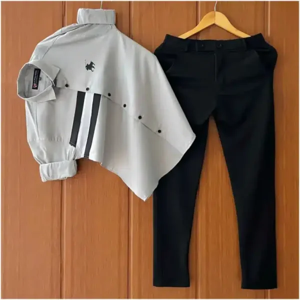 Party Wear Plain Pant Shirt Combo For Men