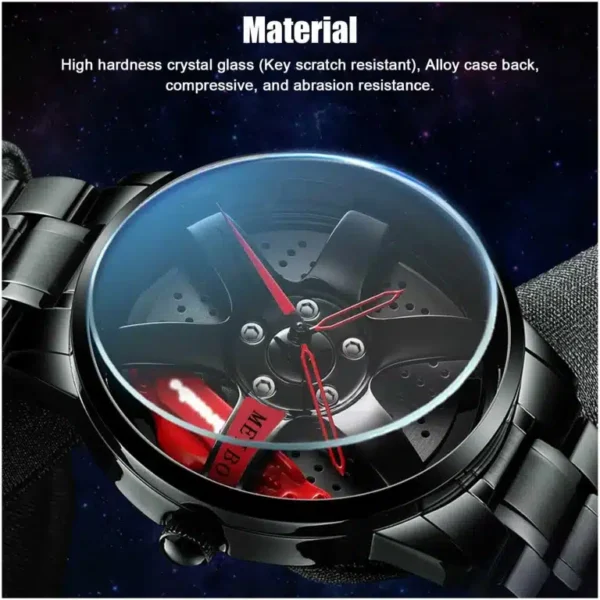 Waterproof Car Wheel Rim Wrist Men Watch - Image 4